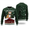 Feliz Navidad Cat Ugly Sweater Forest Green