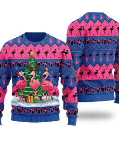 Flamingo Christmas Sweater Royal