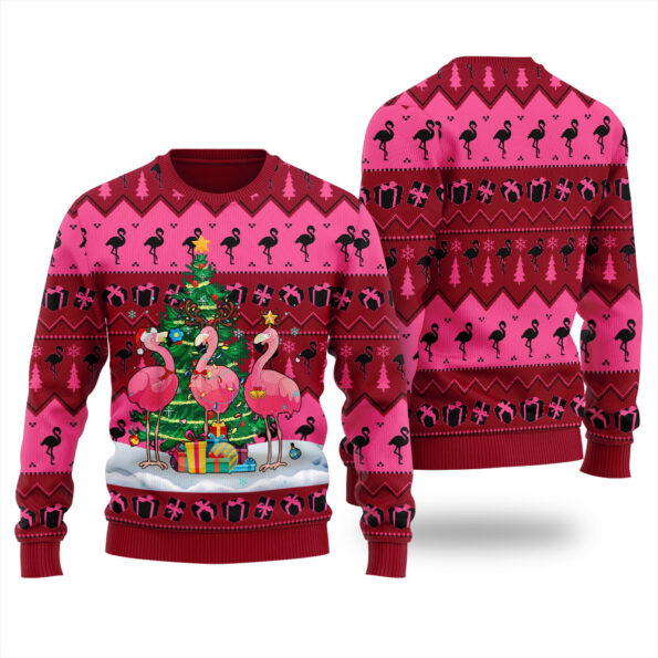 Flamingo Ugly Sweater Cardinal Red