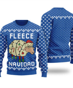 Fleece Navidad Ugly Christmas Sweater Royal