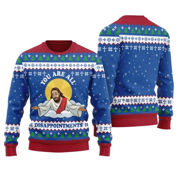 Funny Christian Joke Christmas Sweater Royal