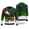 Funny Gingerbread Snap Ugly Sweater Forest Green