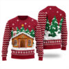 Gingerbread House Ugly Christmas Sweater Cardinal Red