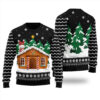 Gingerbread House Ugly Sweater Black