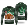 Gingerbread House Ugly Sweater Forest Green