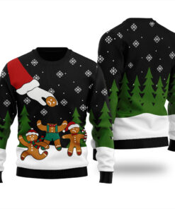 Gingerbread Oh Snap Christmas Sweater Black