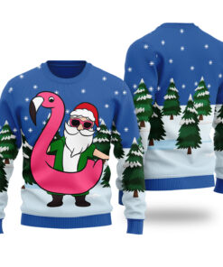 Hawaiian Santa Ugly Christmas Sweater Royal