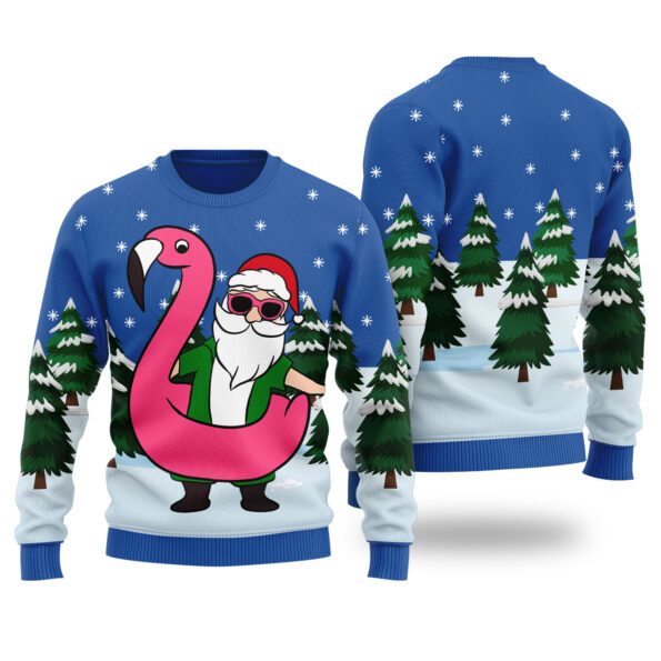 Hawaiian Santa Ugly Christmas Sweater Royal