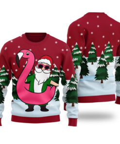 Hawaiian Santa Ugly Sweater Cardinal Red