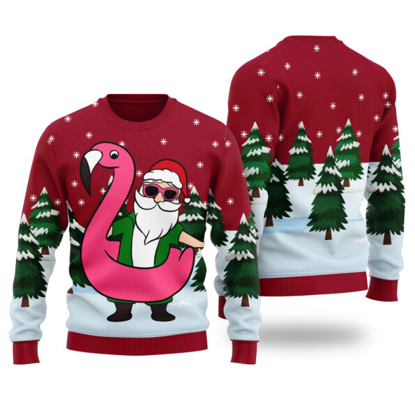Hawaiian Santa Ugly Sweater Cardinal Red
