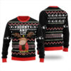 Horn And Lit Moose Ugly Christmas Sweater Black