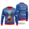 Horn And Lit Moose Ugly Christmas Sweater Royal