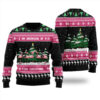 I Am Dreaming Of A Pink Christmas Flamingo Ugly Sweater Black