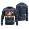 I Do It For The Hos Santa Ugly Christmas Sweater Navy