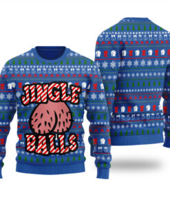 Jingle Balls Naughty Ugly Christmas Sweater Royal