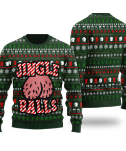 Jingle Balls Ugly Christmas Sweater Forest Green