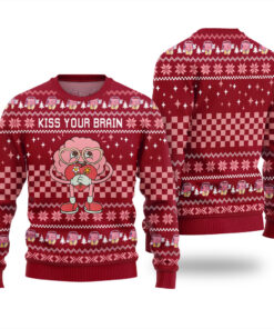 Kiss Your Brain Ugly Sweater Cardinal Red