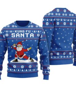 Kungfu Panda Santa Christmas Sweater Royal