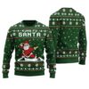 Kungfu Panda Santa Ugly Sweater Forest Green