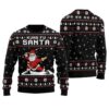 Kungfu Santa Ugly Christmas Sweater Black