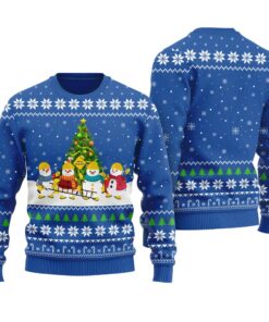 Merry Christmas Snowman Christmas Sweater Royal