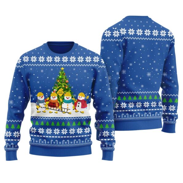 Merry Christmas Snowman Christmas Sweater Royal