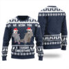 Merry Trashy Christmas Raccoon Opossum Christmas Sweater Navy