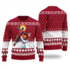 Michael Jordan Dunking Jesus Basketball Christmas Sweater Cardinal Red