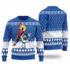 Michael Jordan Dunking Jesus Basketball Christmas Sweater Royal