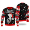 Moory Christmas Cow Christmas Sweater Black