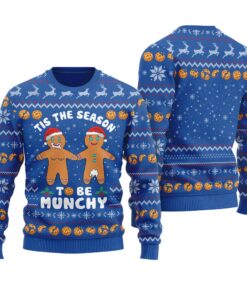 Munchy Gingerbread Naughty Christmas Sweater Royal