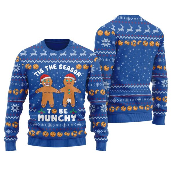Munchy Gingerbread Naughty Christmas Sweater Royal