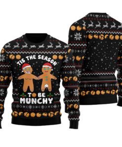 Munchy Gingerbread Naughty Ugly Sweater Black