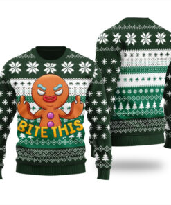 Naughty Cookies Ugly Sweater Forest Green