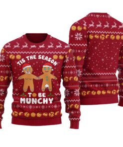 Naughty Gingerbread Christmas Sweater Cardinal Red