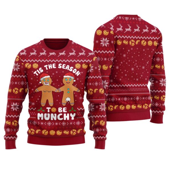 Naughty Gingerbread Christmas Sweater Cardinal Red