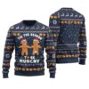 Naughty Gingerbread Ugly Christmas Sweater Navy