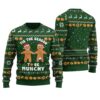 Naughty Gingerbread Ugly Sweater Forest Green