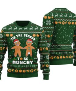 Naughty Gingerbread Ugly Sweater Forest Green