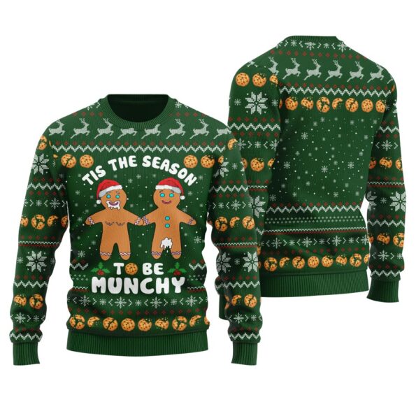 Naughty Gingerbread Ugly Sweater Forest Green