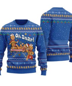 Oh Snap Gingerbread Ugly Christmas Sweater Royal