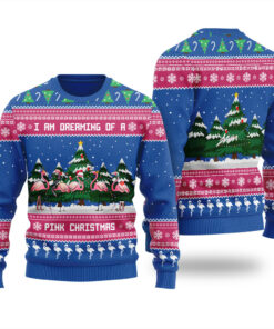 Pink Christmas Flamingo Ugly Christmas Sweater Royal