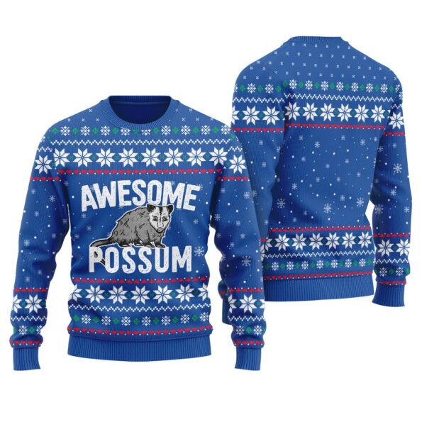 Possum Ugly Christmas Sweater Royal