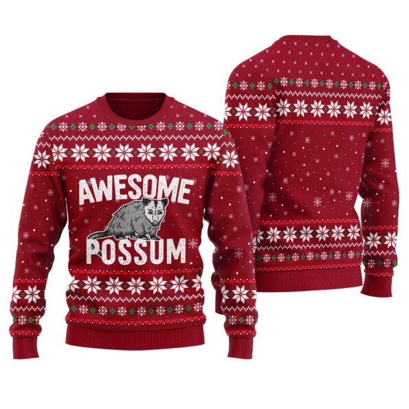 Possum Ugly Sweater Cardinal Red