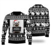 Raccoon Mug Shot Christmas Sweater Black