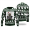Raccoon Mug Shot Ugly Sweater Forest Green