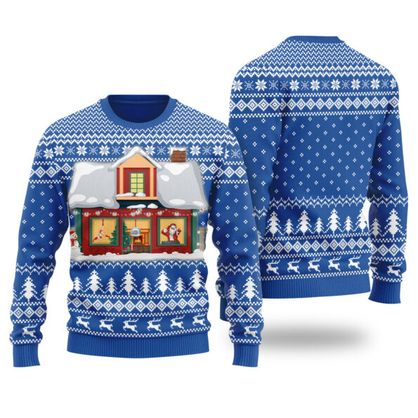 Santa Club Party Christmas Sweater Royal