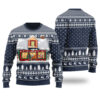 Santa Club Party Ugly Christmas Sweater Navy