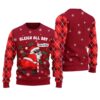 Santa Sleigh All Day Inappropriate Ugly Sweater Cardinal Red