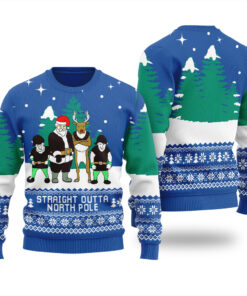 Santa Squad North Pole Ugly Christmas Sweater Royal